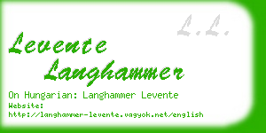 levente langhammer business card